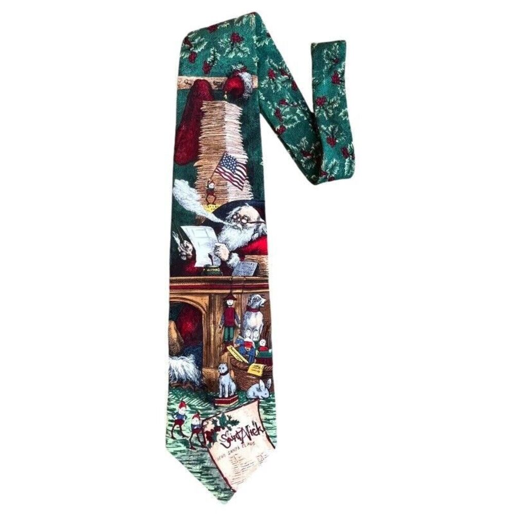 Vintage Corporate Casual By Van Heusen Mens Tie Christmas‎ Americana Series 100%